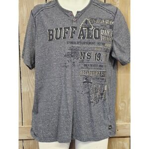 Buffalo David Bitton men's short-sleeve henley‎ shirt Size Large